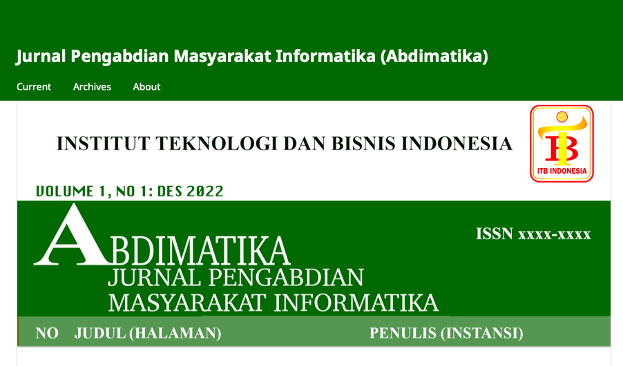 Penerbitan Jurnal Pengabdian Masyarakat Informatika (Abdimatika)
